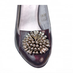 Eleganckie buty damskie 1272 lakier bordo
