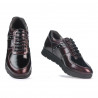 Buty sportowe damskie 6003 bordo lakierowane łączone