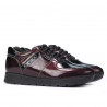 Buty sportowe damskie 6003 bordo lakierowane łączone
