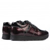 Buty sportowe damskie 6003 bordo lakierowane łączone
