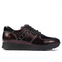 Buty sportowe damskie 6003 bordo lakierowane łączone