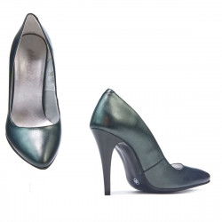 Eleganckie buty damskie 1241 zielony perłowy