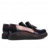 Damskie buty casual 659 lakierowane indygo+bordo