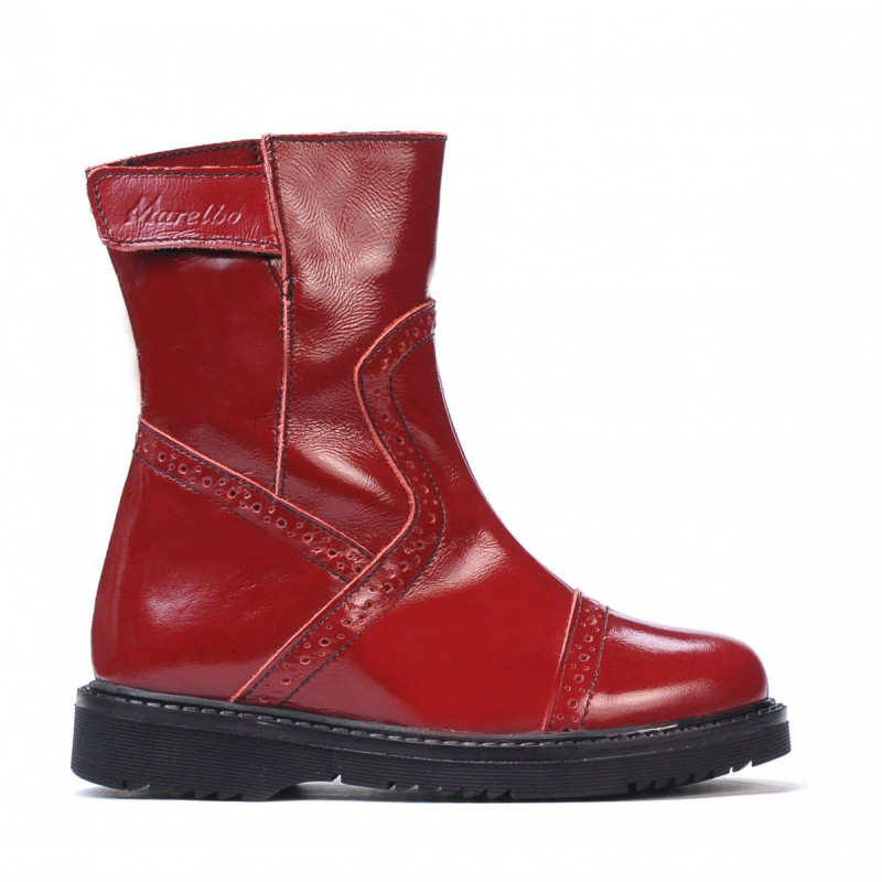 Buty dla małych dzieci 101c lakier bordowy