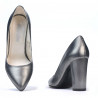 Eleganckie damskie buty 1261 szary metaliczny