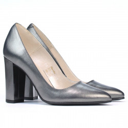 Eleganckie damskie buty 1261 szary metaliczny