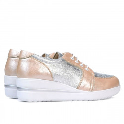 Damskie buty casual 6006 puder kombinowany