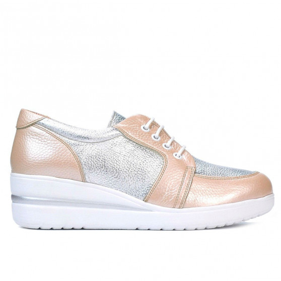 Damskie buty casual 6006 puder kombinowany
