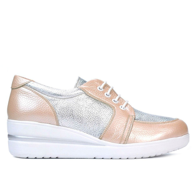 Damskie buty casual 6006 puder kombinowany