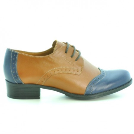 Damskie buty casual 691 brąz+indygo