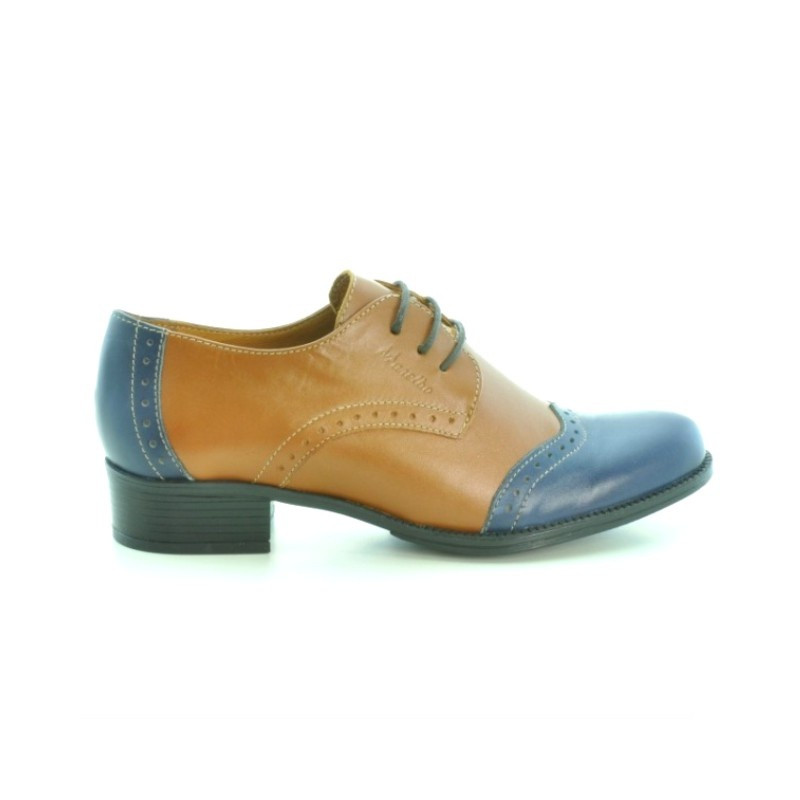 Damskie buty casual 691 brąz+indygo