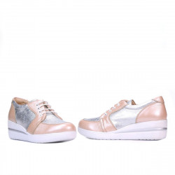 Damskie buty casual 6006 puder kombinowany