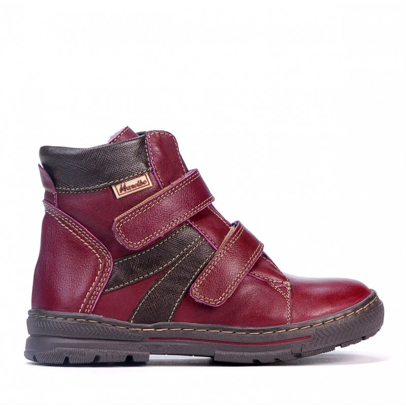 Buty dziecięce 3015 bordo kombinowane
