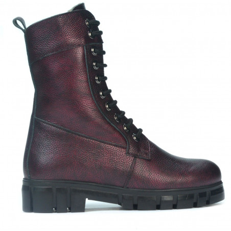 Damskie botki 3337 bordo perłowy