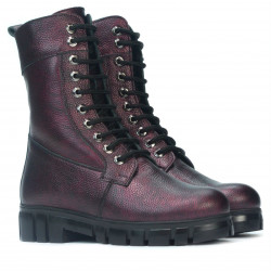 Damskie botki 3337 bordo perłowy