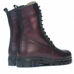 Damskie botki 3337 bordo perłowy