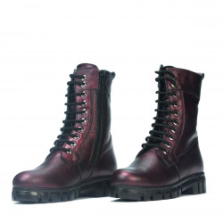 Damskie botki 3337 bordo perłowy