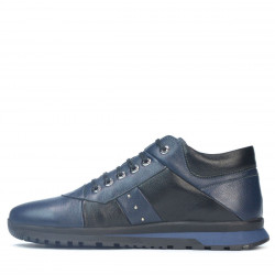 Buty casual męskie 4110 indigo+czarny