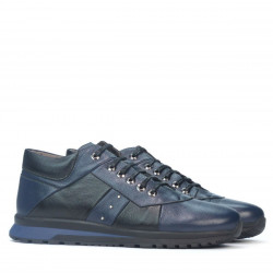 Buty casual męskie 4110 indigo+czarny