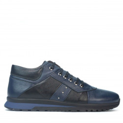 Buty casual męskie 4110 indigo+czarny