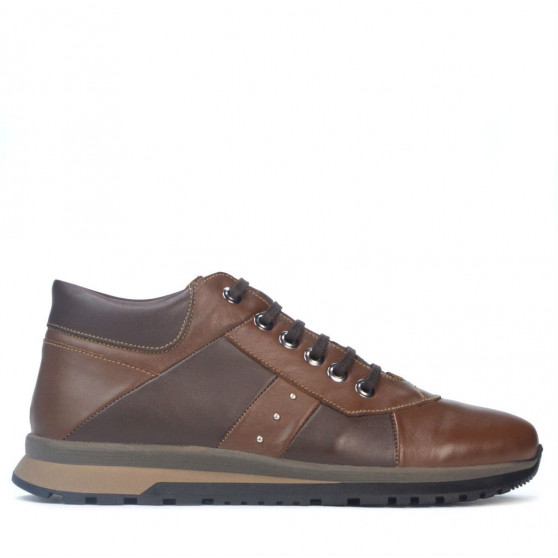 Casualowe buty męskie 4110 brązowy+kawa