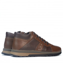 Casualowe buty męskie 4110 brązowy+kawa