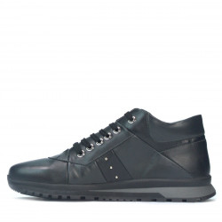 Buty casual męskie 4110 czarne+szare