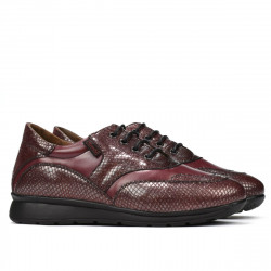 Damskie buty sportowe/casual 6005 bordo kombinowane
