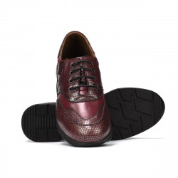 Damskie buty sportowe/casual 6005 bordo kombinowane