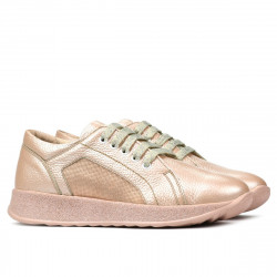 Damskie buty sportowe/casual 6010 perłowy puder kombinowany