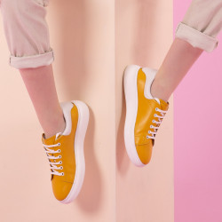 Buty sportowe damskie 6008 żółty kombinowany