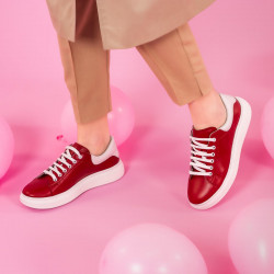 Buty sportowe damskie 6008 czerwony połączony