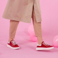 Buty sportowe damskie 6008 czerwony połączony
