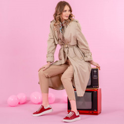 Buty sportowe damskie 6008 czerwony połączony