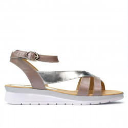 Damskie sandały 5060 różowo-przydymione łączone