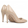Eleganckie buty damskie 1246 lakierowane beż perłowy