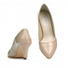Eleganckie buty damskie 1242 lakierowana kość słoniowa