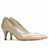 Eleganckie damskie buty 1242 lakierowane beżowe perłowe