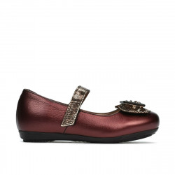 Małe dziecięce buty 67c bordo perłowy kombinowany