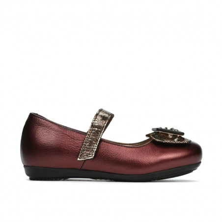 Małe dziecięce buty 67c bordo perłowy kombinowany