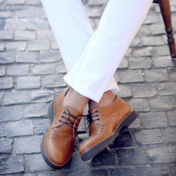 Buty casual męskie 836 brązowe
