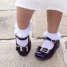 Buty dziecięce 51c lakierowane czarne+beżowe