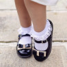 Buty dziecięce 51c lakierowane czarne+beżowe