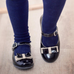 Buty dziecięce 51c lakierowane czarne+beżowe