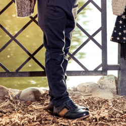 Dziecięce buty 164 granatowy+brązowy