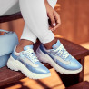 Damskie buty sportowe 6015 perłowo-niebieskie kombinowane