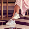 Buty sportowe/casual damskie 6010 biały perłowy kombinowany