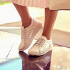 Buty sportowe/casual damskie 6010 biały perłowy kombinowany