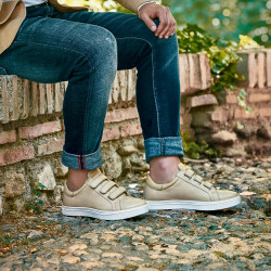 Buty sportowe męskie 893sc beżowe rzepy