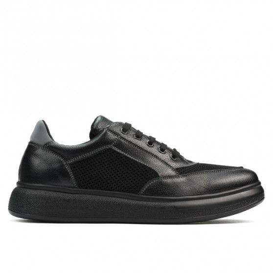 Casualne/sportowe buty męskie 906 czarne kombinowane